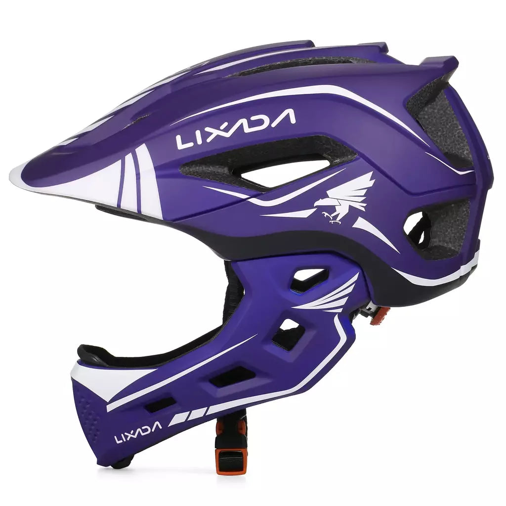 Lixada crianças 2-em-1 destacável capacete facial completo crianças esportes capacete de segurança da bicicleta equipamentos de proteção crianças capacete de ciclismo