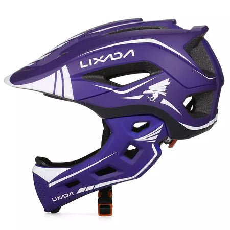 Lixada crianças 2-em-1 destacável capacete facial completo crianças esportes capacete de segurança da bicicleta equipamentos de proteção crianças capacete de ciclismo