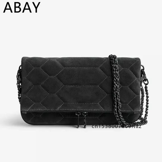 Decoração Metal Chain Strap PU Envelope Handbag para Mulheres, Designer de Luxo Crossbody Bags, Couro 2 Cadeia, Senhoras