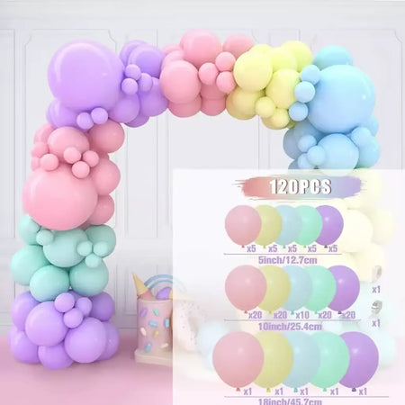 Conjunto de arco de guirlanda de balão multicolorido rosa e azul, decoração de festa de aniversário, suprimentos para festa de casamento