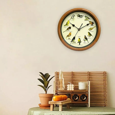 Relógio de parede pendurado decoração cantando pássaro relógio de parede pássaro com som pendurado decoração para paredes da cozinha prateleira decoração