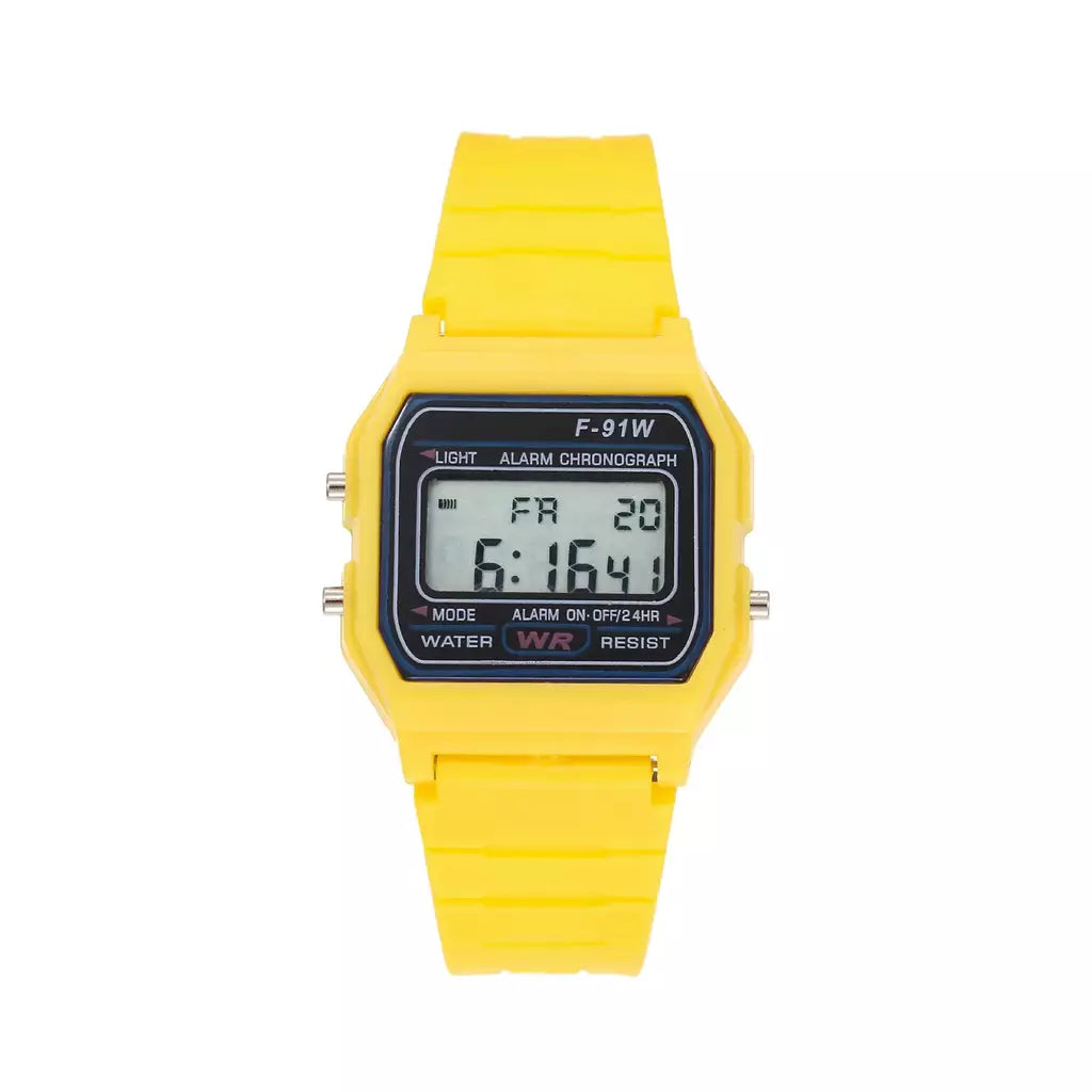 Novo esportes multifuncional crianças relógio feminino pulseira de borracha estilo F-91W relógio digital com alarme led backlight presente do estudante