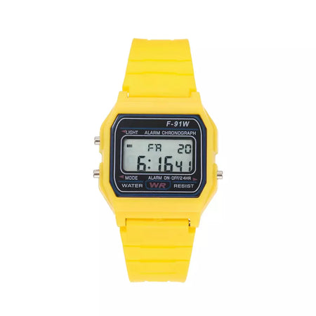 Novo esportes multifuncional crianças relógio feminino pulseira de borracha estilo F-91W relógio digital com alarme led backlight presente do estudante