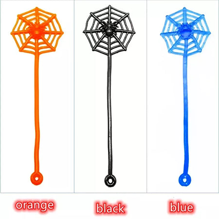 15 pçs diversão crianças festa de aniversário favor mini pegajoso aranha web brinquedo saco de presente giveaway pinata enchimento halloween carnaval festa suprimentos