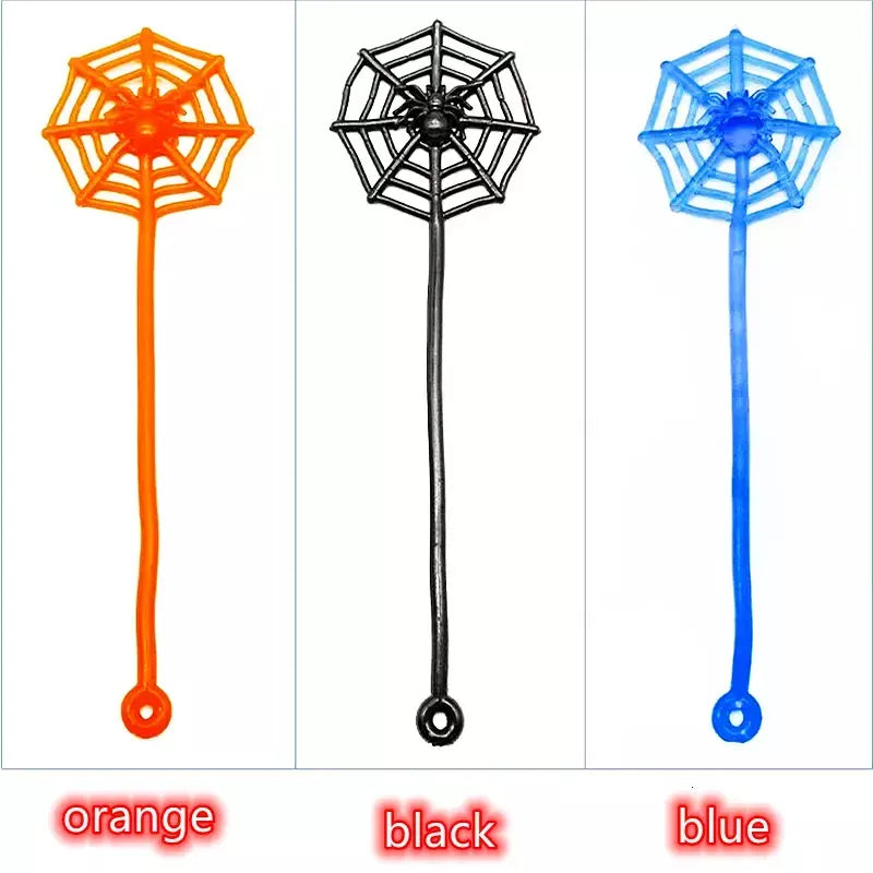 15 pçs diversão crianças festa de aniversário favor mini pegajoso aranha web brinquedo saco de presente giveaway pinata enchimento halloween carnaval festa suprimentos