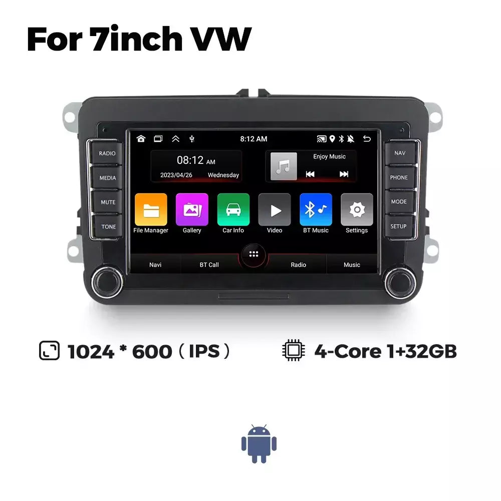 Mekede android autoradio para volkswagen passat b6 b7 golf 5 6 polo jetta skoda rádio do carro multimídia playergps wifi rds carplay