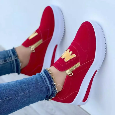 Mulheres sapatos de plataforma casual deslizamento em sapatos moda mocassins senhoras tênis chaussure femme tênis mulher