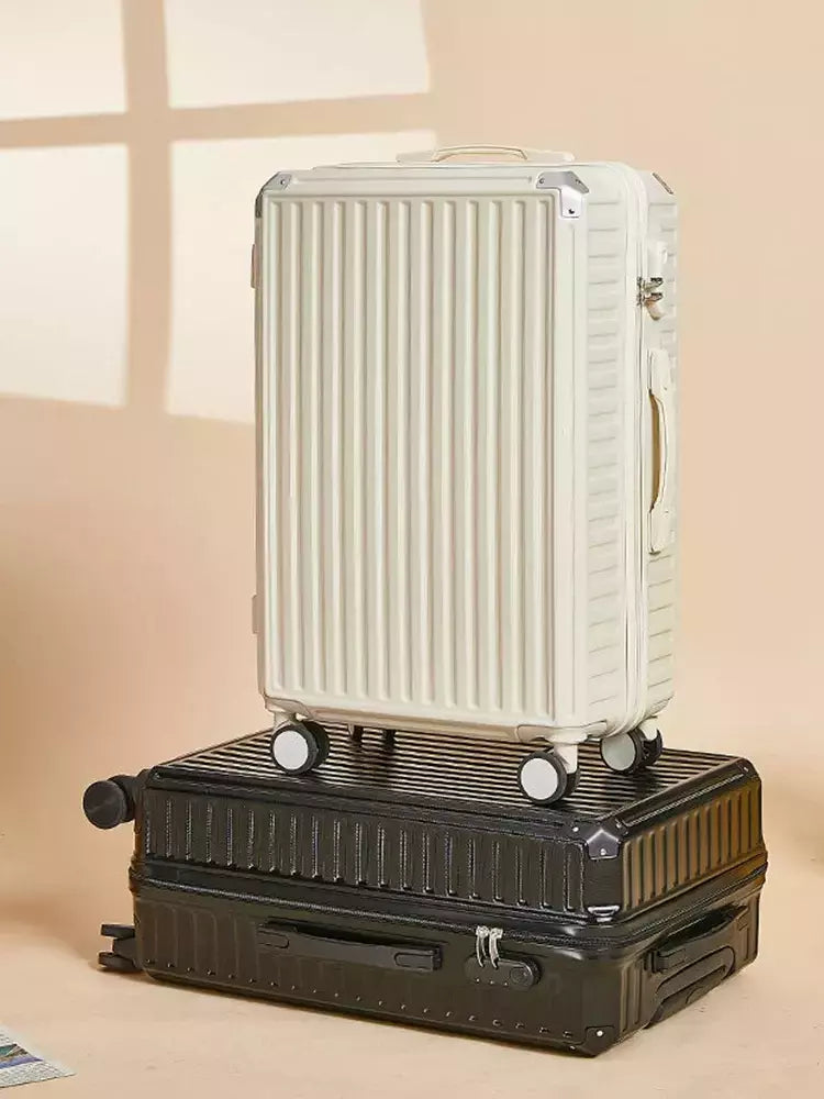 Mala de alumínio do curso do quadro, portador de bagagem, caixa do trole, cabine de transporte, 20 "24" 28";;VERDADEIRO;;"A09White suitcase,28 Inch