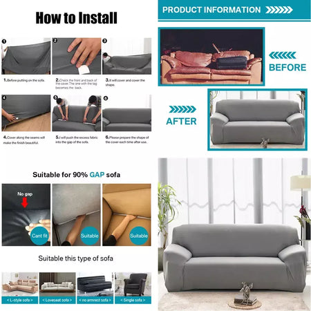 Capas de Sofá Elásticas Monocromáticas para Sala, Espessamento Slipcovers de Canto Seccional, Capa de Sofá, Forma L, Precisa comprar 2Pcs Cover
