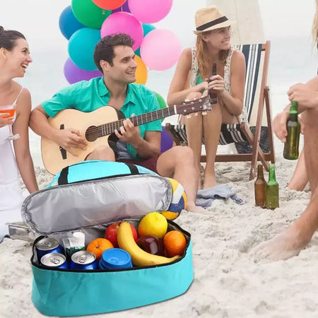 Grande bolsa de malha transparente de camada dupla para mulheres, alta capacidade, preservação de calor, piquenique, praia, bolsa, escritório, almoço, lanches, bolsa