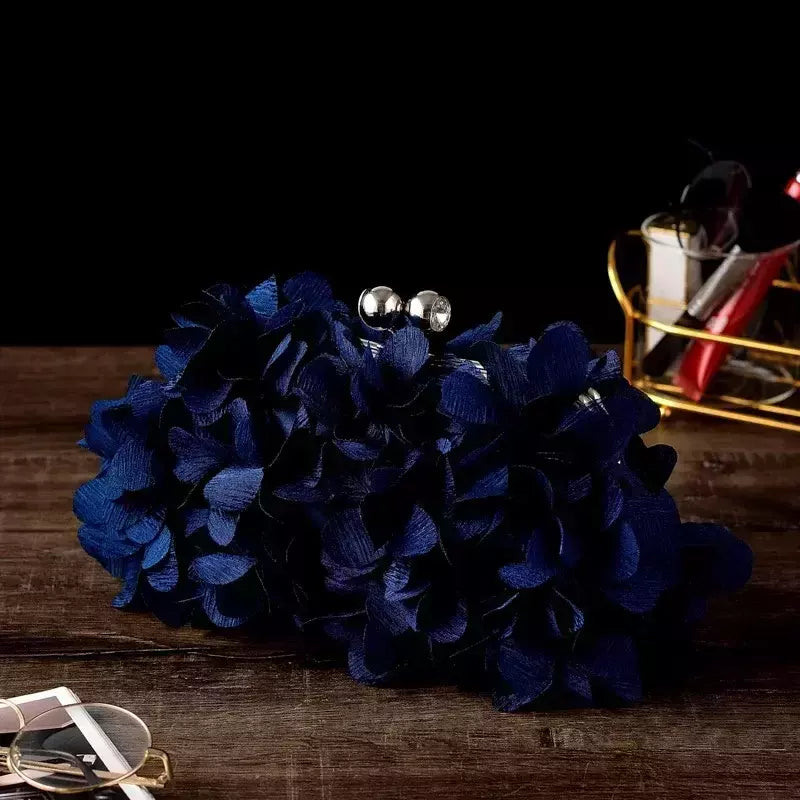 Bolsa de embreagem floral para mulheres, bolsa de casamento para noivas e senhoras, 8 cores, branco, azul, roxo, sacos de flores de noite