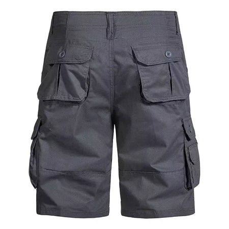 Calções de algodão de bolso múltiplo masculino, macacão de cor sólida de alta qualidade, casual ao ar livre, calças curtas esportivas, novo verão