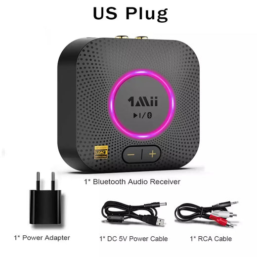 1Mii B06S+ Receptor Bluetooth 5.2, adaptador de áudio HiFi com LDAC Aptx HD&LL, áudio de alta resolução de longo alcance com controle de volume