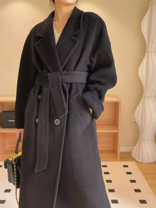Casaco de Cashmere Camel Classic, casaco de lã de comprimento médio, novo, 101801, outono e inverno