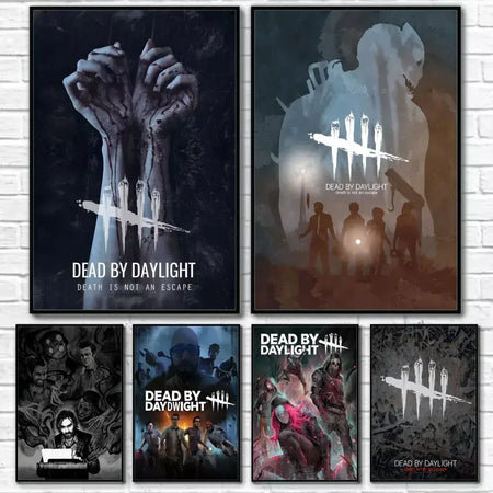Jogo d-dead by d-daylight horror aterrorizante cartaz pegajoso impressão de arte de parede à prova dwaterproof água casa sala de estar barra decoração estética