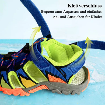 Sandálias esportivas para meninos e meninas, sandálias de verão para crianças, bico fechado, sapatos atléticos de água, sandálias para piscina e praia