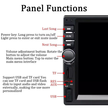 7 Polegada rádio do carro 1 din multimídia mp5 player espelho link tela de toque fm iso potência aux entrada bluetooth usb universal autoradio