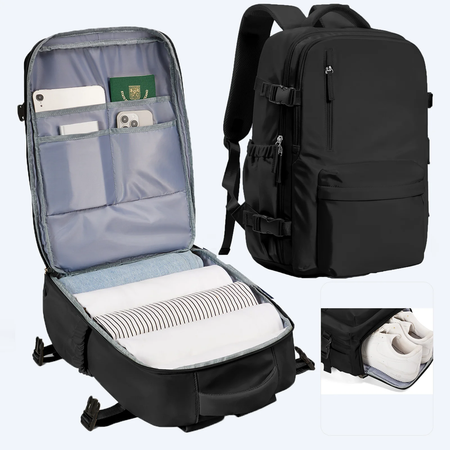Mochila de Viagem de Avião de Grande Capacidade, Laptop para Mulheres e Homens, Easy jet Carry on Trolly Bag, Casual, 45x36x20