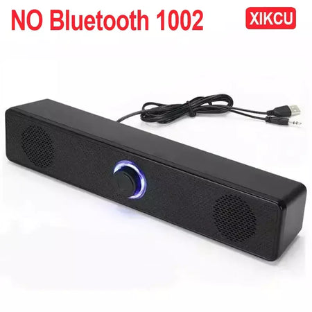 Xikcu sem fio bluetooth e pc soundbar com fio alto-falante alimentado por usb soundbar para tv pc portátil sistema de áudio surround de cinema em casa