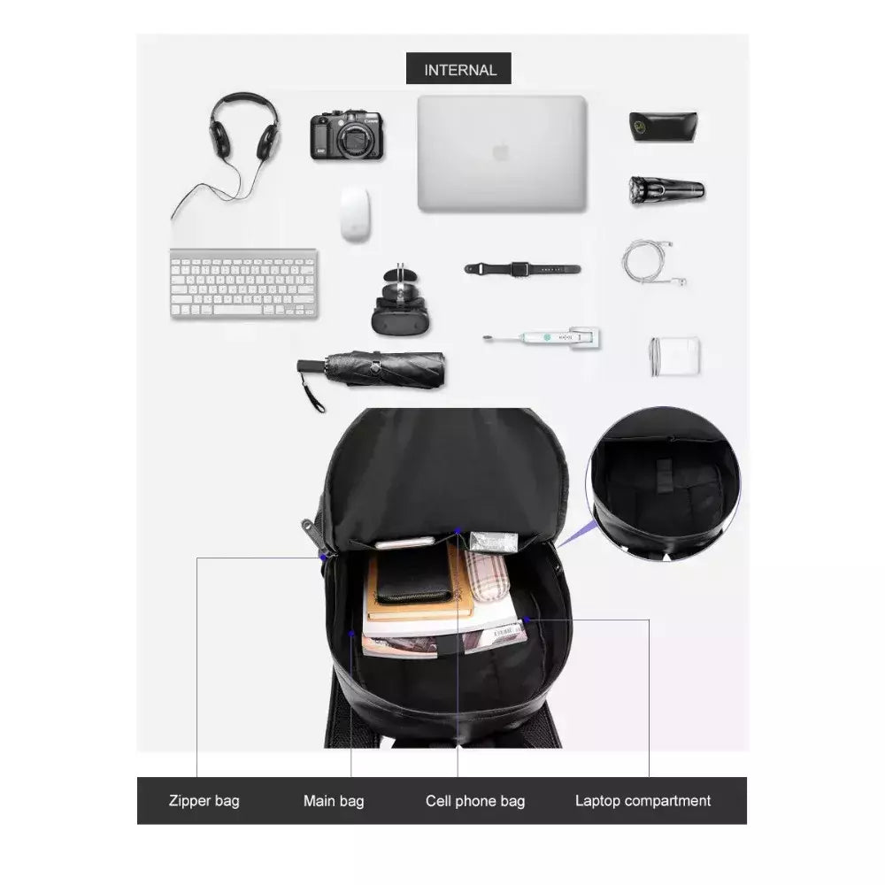 Mochila Escolar de Couro Impermeável para Homens, Bolsa de Viagem, Laptop, Livro Casual de Alta Qualidade, Marca Moda
