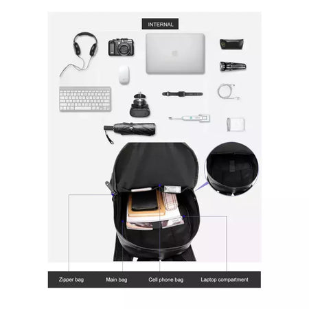 Mochila Escolar de Couro Impermeável para Homens, Bolsa de Viagem, Laptop, Livro Casual de Alta Qualidade, Marca Moda