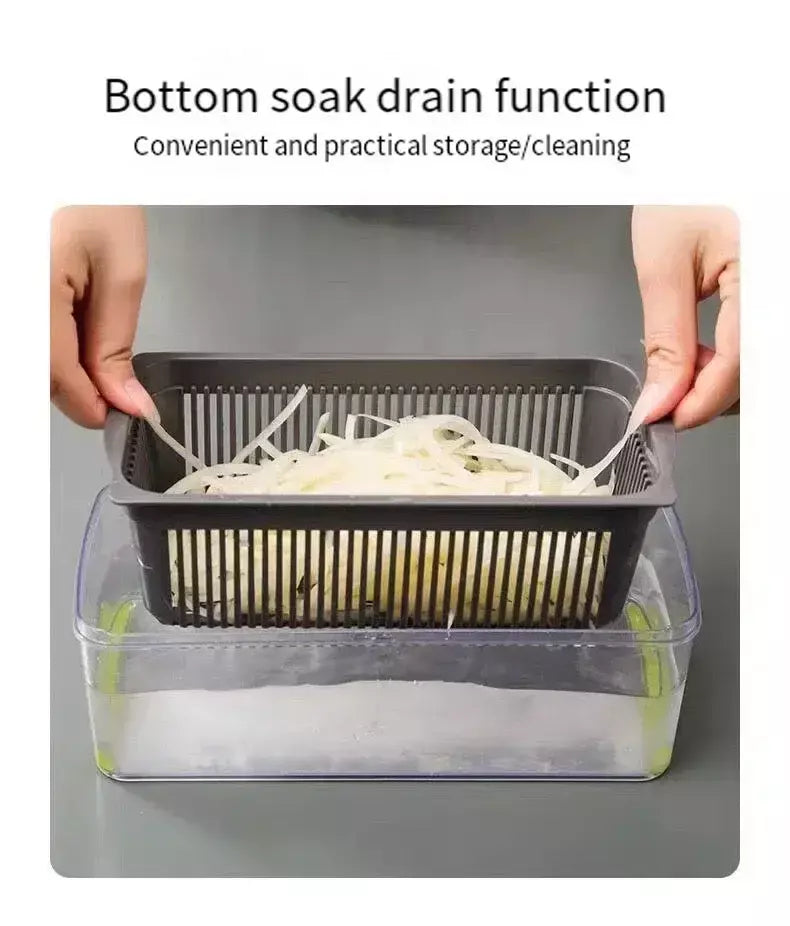 Cortador de vegetais multifuncional, ferramenta de cozinha, picador de alimentos 5 em 1 para tomate, cenoura, queijo, cebola, fatiador portátil, ralador