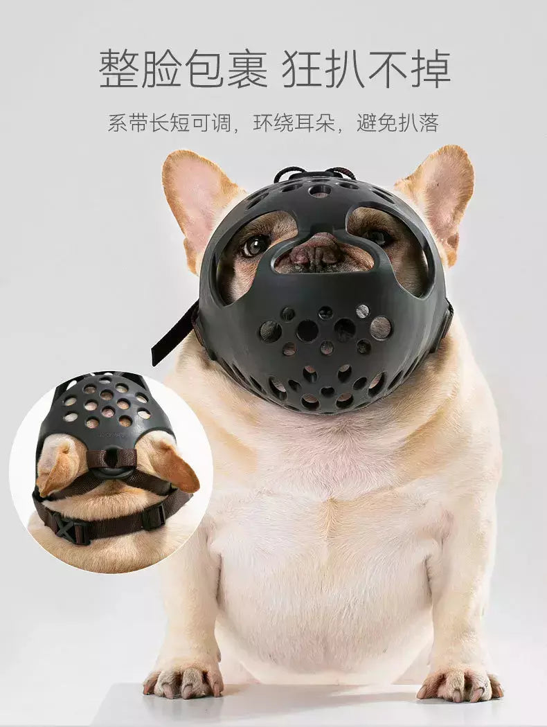 Borracha macia confortável cão tampa da boca, Anti mordida, Anti latidos e Anti comer, Pet, Bulldog, Curto