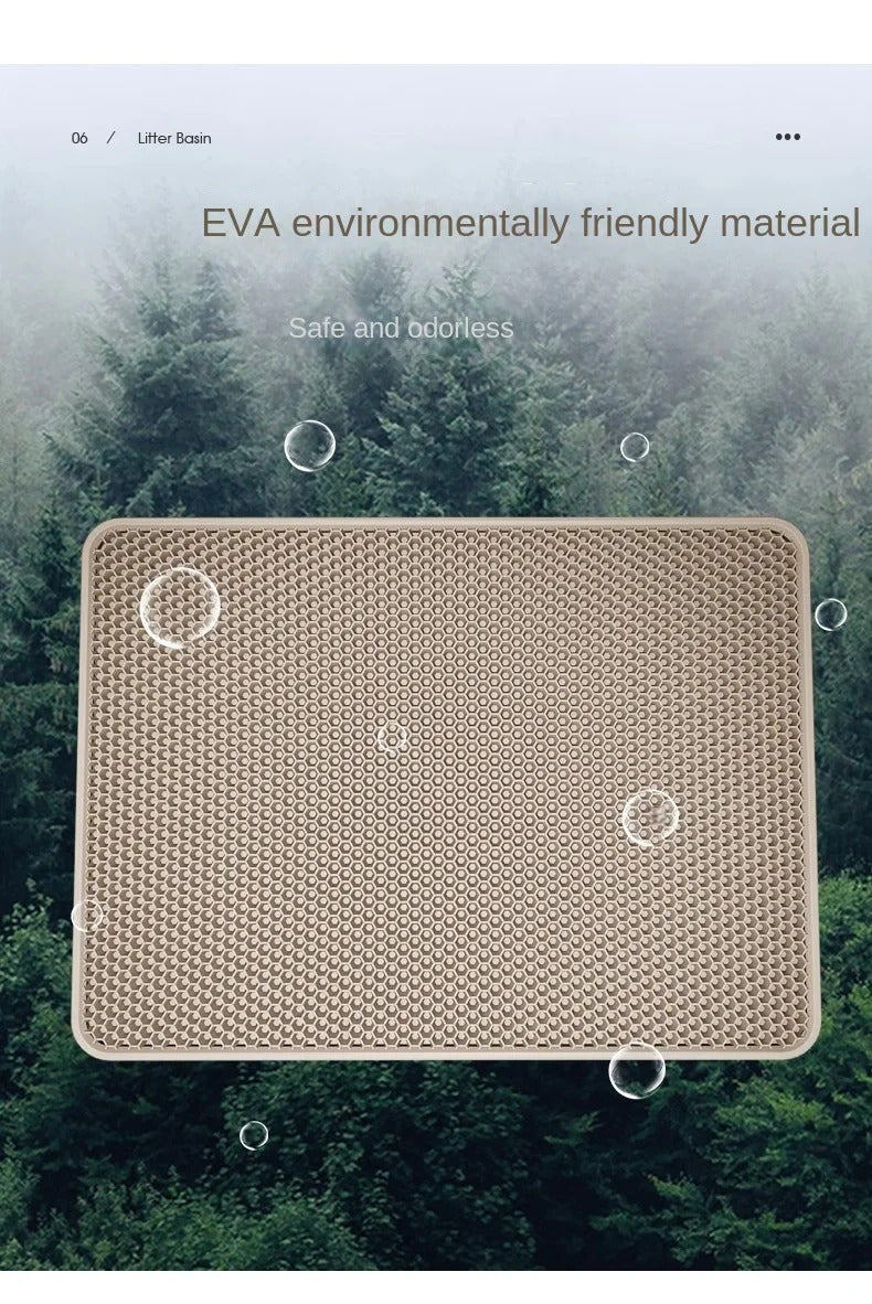 Impermeável Double Layer Pet Litter Mat, Cat Litter Box, Pet WC, Antiderrapante, Areia, Lavável, Limpo, 90x60cm