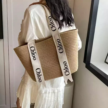 Cesta Vegetal Tecida à Mão para Mulheres, Sacola De Palha, Designer Bags, Designer Bags, Bolsas De Praia, Férias, Beira-mar, Verão