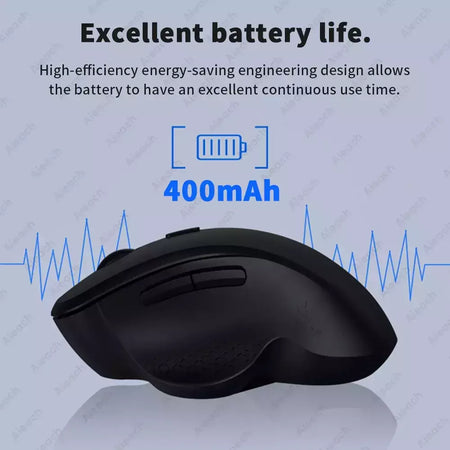 Dual Mode Mouse de Computador Sem Fio, 1600 DPI, Recarregável, Ergonômico, Bluetooth, Laptop, Notebook, iPad, Tablet, Mac, Chromebook