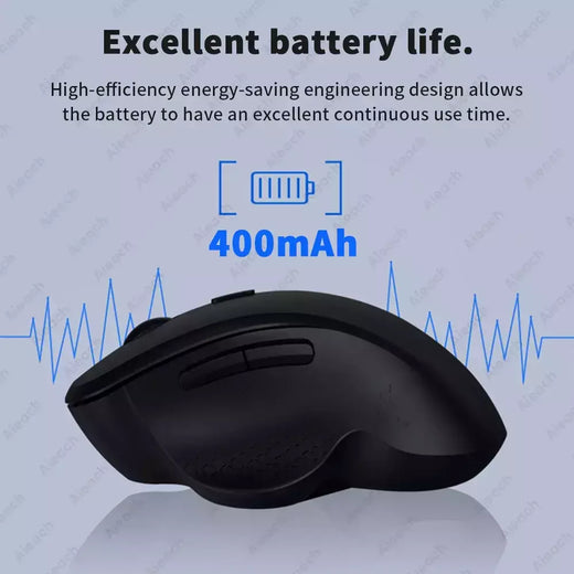 Dual Mode Mouse de Computador Sem Fio, 1600 DPI, Recarregável, Ergonômico, Bluetooth, Laptop, Notebook, iPad, Tablet, Mac, Chromebook