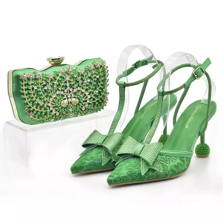 Sapato italiano e saco conjunto para mulheres, sapatos nigerianos, bolsa de correspondência para festa de casamento real, sapatos de luxo, moda mais recente