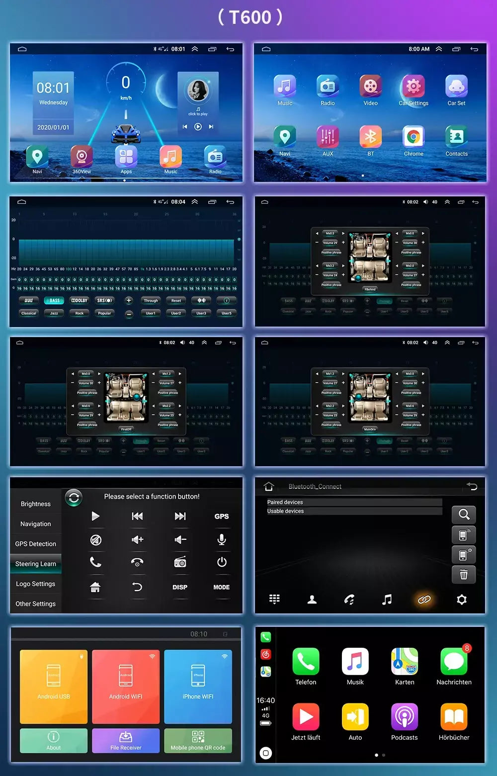 EKIY T900 8G 128G Universal Car Radio Multimídia Bru-ray QLED Navegação GPS Estéreo Android Auto Carplay BT 2 din DVD Unidade Principal