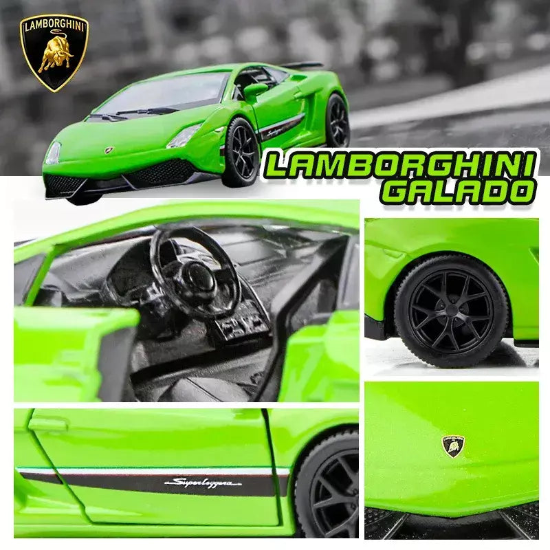 1/36 lamborghini super esporte modelo de carro de brinquedo para crianças rmz city diecast metal miniatura puxar para trás coleção presente criança meninos