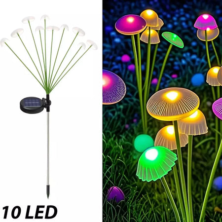 Luzes solares ao ar livre led solar cogumelo gramado luzes à prova dwaterproof água festa quintal pátio caminho lâmpada medusa para decoração de jardim
