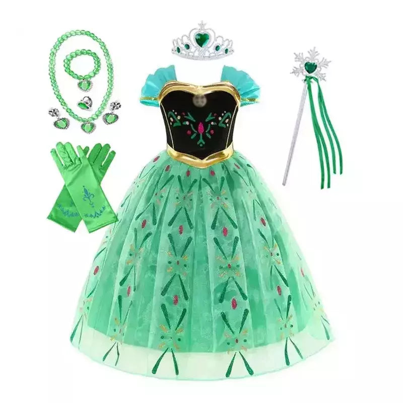 Elsa anna vestidos de princesa meninas malha lantejoulas vestido crianças cosplay neve rainha trajes halloween carnaval festa aniversário vestidos