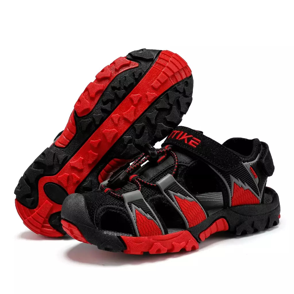 Sandálias esportivas para meninos e meninas, sandálias de verão para crianças, bico fechado, sapatos atléticos de água, sandálias para piscina e praia
