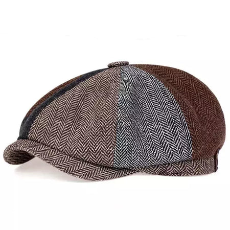 Selvagem casual masculino chapéu de jornaleiro, boné octogonal, britânicos pintores chapéus, boinas, espinha de arenque bonés lisos, boinas hip hop, outono, inverno