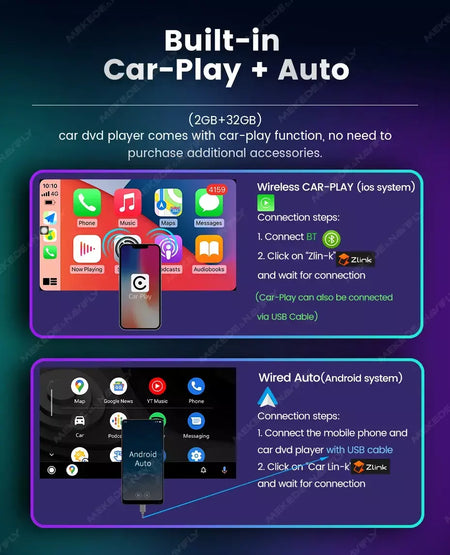 Android 13 sem fio carplay auto carro multimídia player tela ips gps wifi 7/8/9 ''rádio do carro para vw passat golf polo jetta skoda