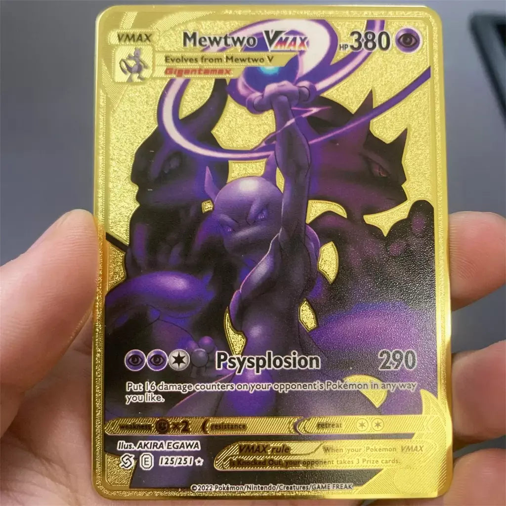 999999 Pontos hp pokemon cartão de metal charizard ouro metal super cartões inglês cartão mewtwo vmax mega anime jogo coleção presentes