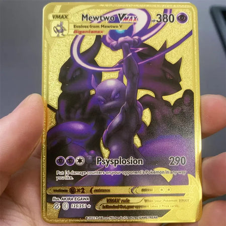 999999 Pontos hp pokemon cartão de metal charizard ouro metal super cartões inglês cartão mewtwo vmax mega anime jogo coleção presentes