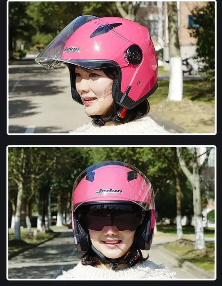 Capacete de motocicleta masculino feminino quatro estações capacete para motocicleta cascos para moto lente dupla corrida meia capacete