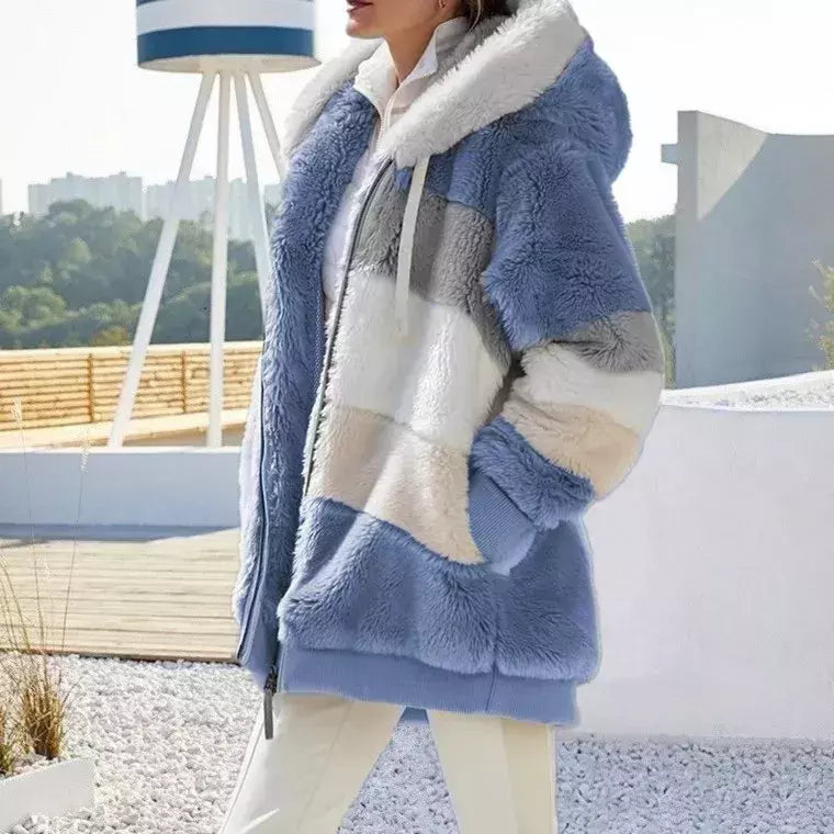 Casaco de capuz extragrande feminino com bolsos macios, streetwear quente, casaco solto, Lady Outerwear, outono, inverno, novo, 2023