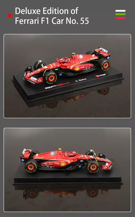 Bburago 1:43 2024 2023 F1 Scuderia Ferrari SF24 SF23 # 16 lecler # 55 sainz jr liga carro de luxo fundido modelo de carro série de brinquedos