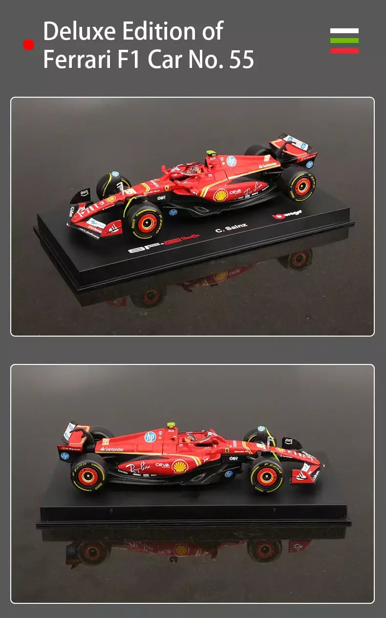 Bburago 1:43 2024 2023 F1 Scuderia Ferrari SF24 SF23 # 16 lecler # 55 sainz jr liga carro de luxo fundido modelo de carro série de brinquedos