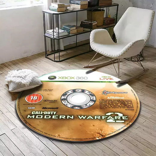 Rodada Anti-Slip Gamer Mat, Tapete preto CD CD, Tapete do banheiro, Decoração de casa, Tapete de cozinha, Sala, Presente para Menino