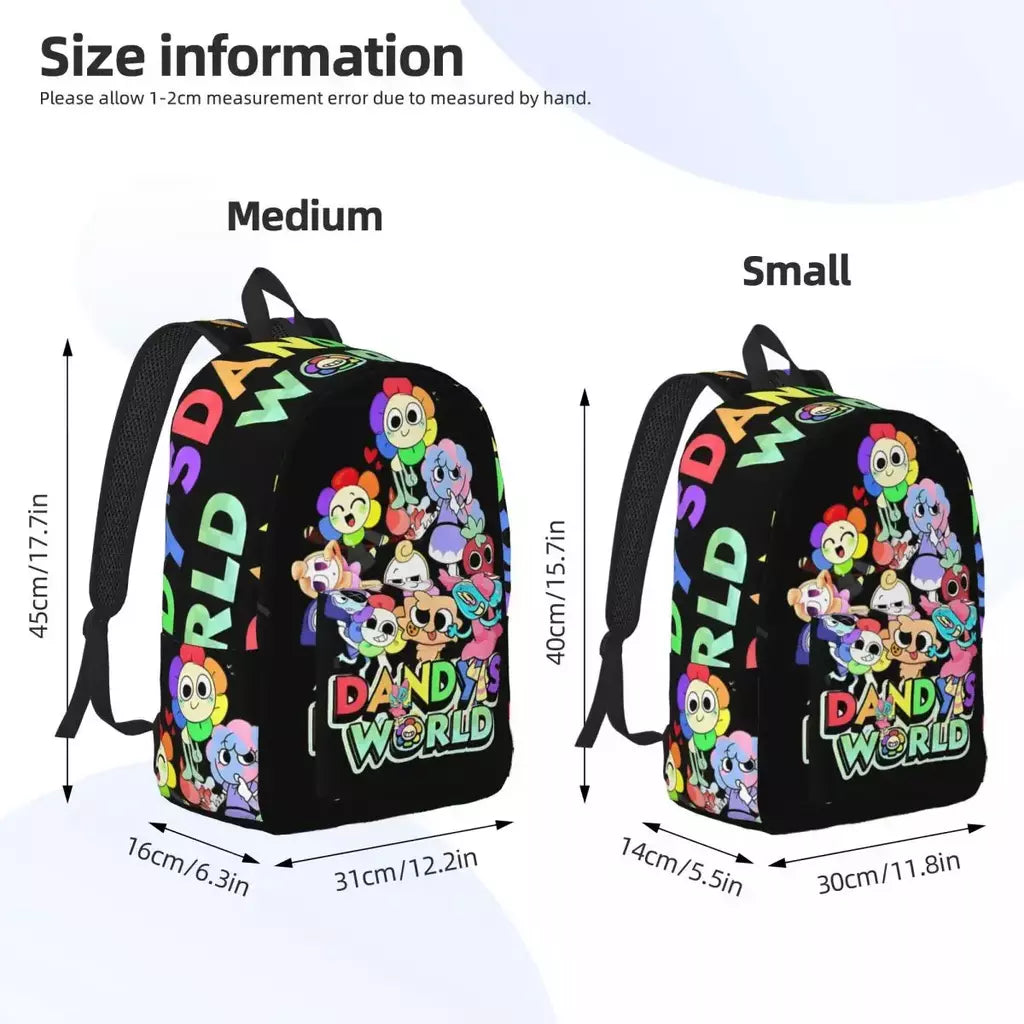 Mochila fofa Dandys World para homens e mulheres, legal, estudante, trabalho, mochila, jogo, laptop, bolsa de ombro ao ar livre