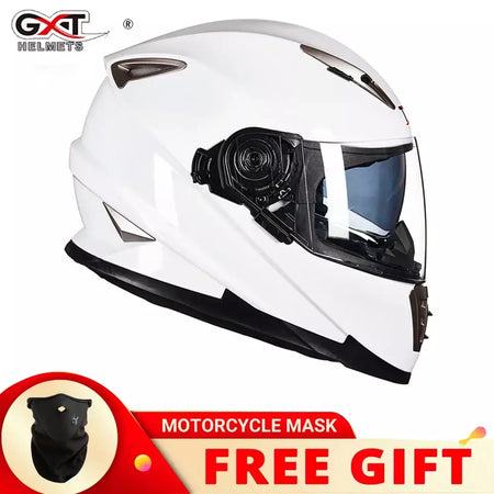 Gxt palhaço rosto cheio capacete da motocicleta lente solar interna motocross casco moto leve segurança bicicleta de rua equitação rápida casque moto