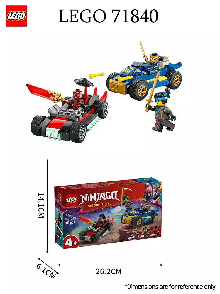 Lego 71840 Blackened Jay e Delix Racing Showdown Ninjago Blocos de construção de brinquedos infantis