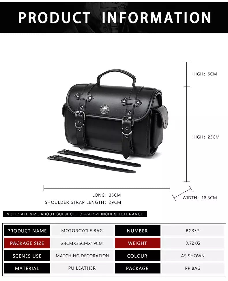 Alforje universal preto para motocicleta, bolsa lateral de grande capacidade, ferramenta de armazenamento para harley, bolsa modificada à prova d'água